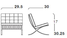 barcelona chair sizes